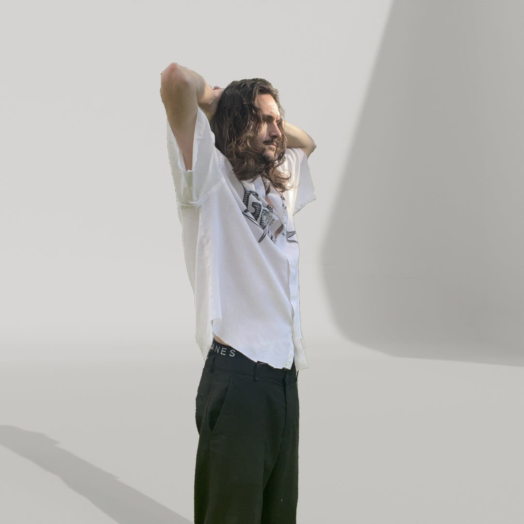 Blast Print Cropped Button Downs