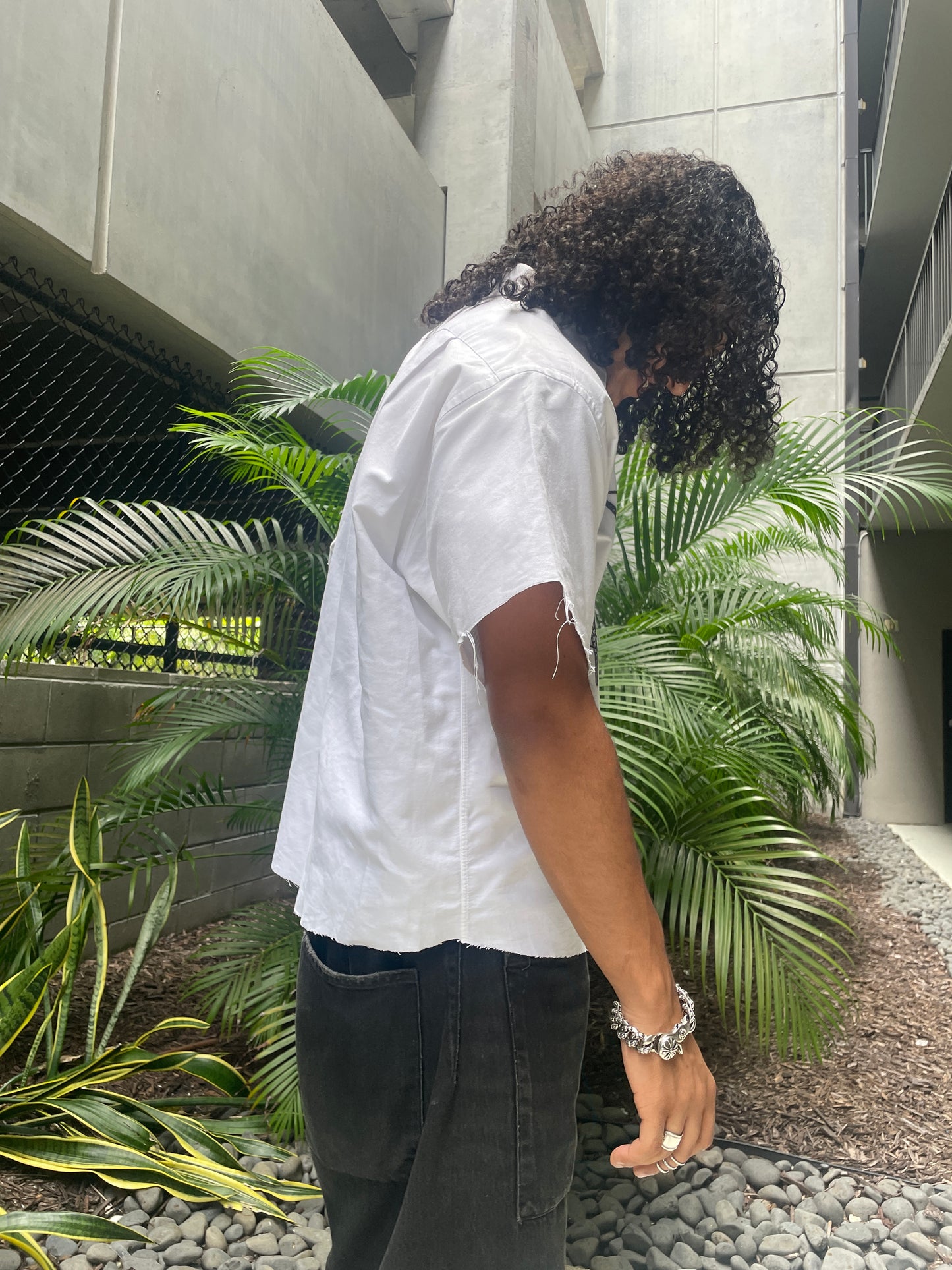 Blast Print Cropped Button Downs