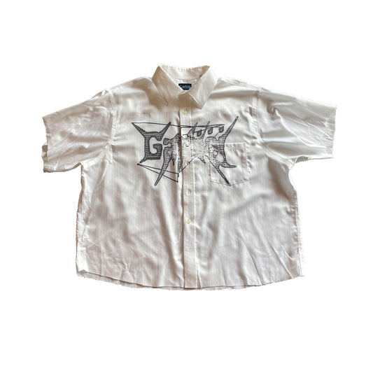 Blast Print Cropped Button Downs